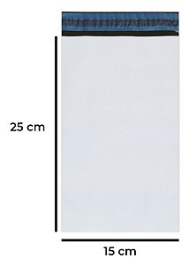 Envelope Plastico de Segurança Tipo Correio Liso 15x25 cm (Pacote c/ 250 unids)