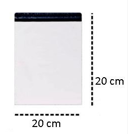 Envelope Plastico de Segurança Tipo Correio Liso 20x20 cm (Pacote c/ 250 unids)
