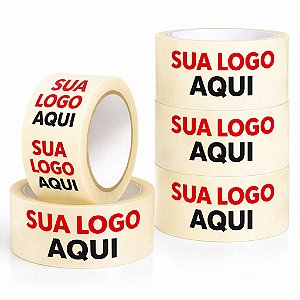 Fitas Adesiva Personalizadas Transparente Com Logo em até 3 Cores - (216 Unids) 48mmx100M
