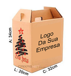 Caixa para Cesta de Natal C/ Seu Logo 32x20x34 cm  (300 unids)