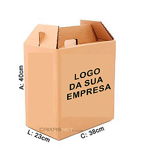Caixa para Cesta de Natal C/ Seu Logo 38x23x40 cm (300 unids)
