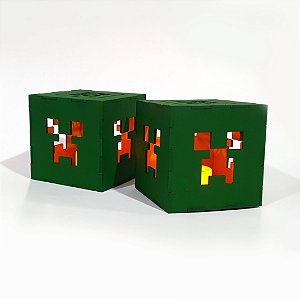 Luminária lembrancinha ou centro de mesa em MDF Minecraft