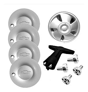 Kit Calota Tampa Miolo De Roda Gm Catavento + Kit Parafuso