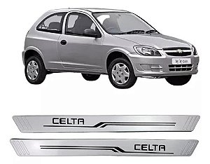 Jogo Soleira Gm Celta 2000 A 2015 Plastico 2 Portas Prata