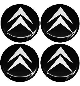 Jogo Emblema Resinado Citroen Roda Calota Centro 48mm