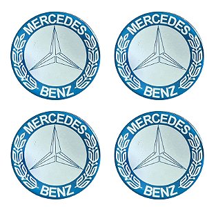 Jogo Emblema Mercedes Benz Calota Roda Esportiva 48mm