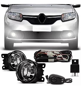Kit Farol Milha Sandero Logan 2011 A 14 + Super Led 8000k H8