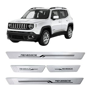 Jogo Soleira Jeep Renegade 2015 A 2023 4 Portas Prata