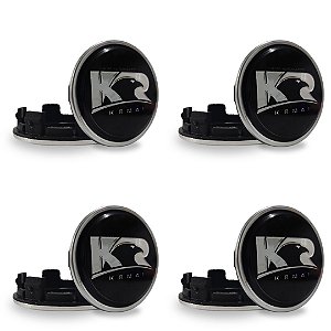 Kit Calotinha Centro Da Roda Krmai Preto 51mm