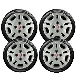 Jogo Calota Fiat Uno Mille Fire 2011 2012 2013 Aro 13 071