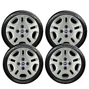 Jogo Calota Fiat Uno Mille Fire 2011 2012 2013 Aro 13 071