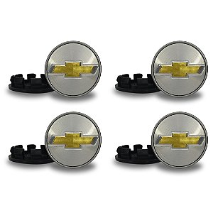 Jogo 4 Calota Centro Miolo Meio Roda Gm Vectra Gt 2010 Prata