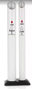 LIXEIRA DUPLA PARA COPO DESCARTAVEL AGUA/CAFE PREMISSE