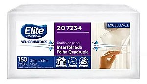 PAPEL TOALHA INTERFOLHADO FOLHA QUADRUPLA ELITE COM 150 FOLHAS