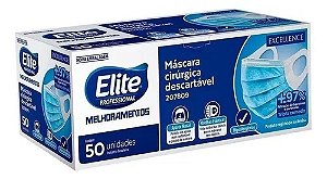MASCARA DESCARTAVEL ELITE CAIXA COM 50 UNIDADES