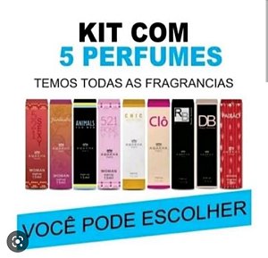 Kit com 5 Perfumes de Bolso 15ml Amakha Paris