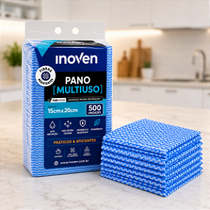 Pano Multiuso Inoven Azul 500 Unidades 15x20 Limpeza