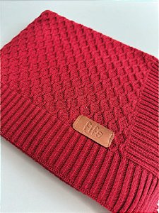 Manta Tricot Favinhos - Vermelho