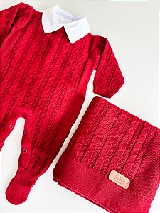 Saída Maternidade Trançada Vermelho