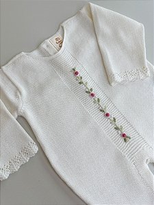 Macacão Flores Vertical Off White
