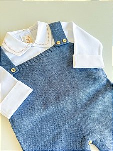 Jardineira Tricot Marinho