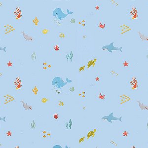 Papel de Parede Texturizado Fundo do Mar Shark - PP452