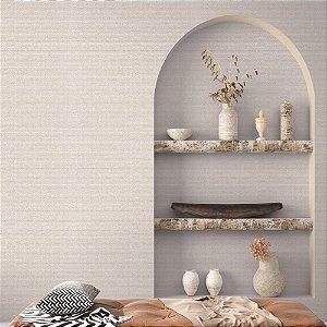Papel de Parede Texturizado Natural Fendi Bege Claro - PP445