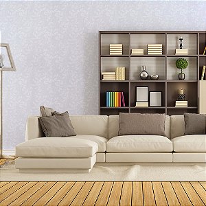 Papel de Parede Texturizado Floral Cinza Claro - PP329