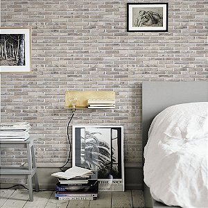 Papel de Parede Texturizado Tijolo Cinza - PP323-1