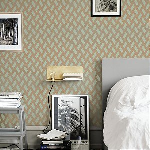 Papel de Parede Texturizado Geométrico Metalizado - PP318-2