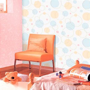 Papel de Parede Texturizado Infantil Bolinhas Happy World - PP205