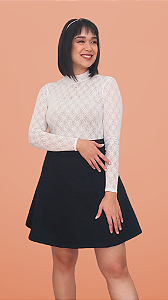 Blusa Renda Rosas I - Branca