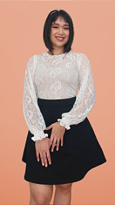 Blusa Renda Rosas II - Branca
