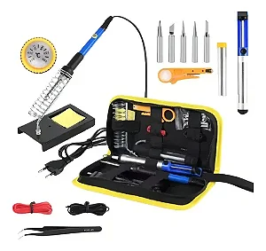 Kit Completo Ferro Solda Tubete Estanho Com Resina Sugador 110V