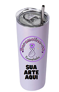 Copo Térmico Cintilante Com Tampa E Canudo 550ml - Personalizese do seu jeito