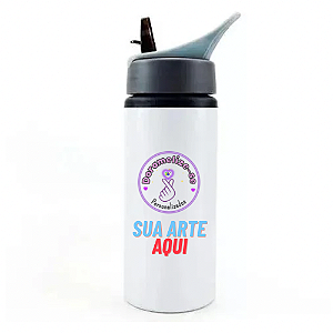 Garrafa  bico retrátil - 600ml Personalize do seu jeito