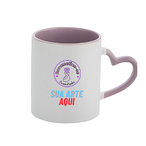CANECA LILÁS COM ALÇA CORAÇÃO