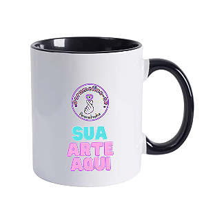 CANECA PRETA ALÇA NORMAL - PERSONALIZE DO SEU JEITO