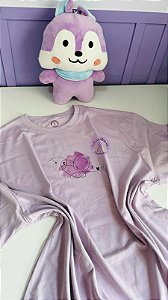 Camiseta oversized lilás - Love BTS