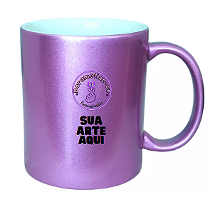 Caneca Perolada Lilás - Personalize do seu jeito