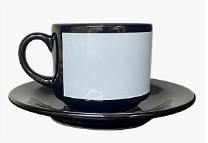 Jogo  Xícara com pires - Preto