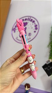 Caneta Multicolor Inspirada em BT21 – 6 Cores
