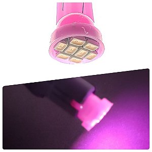 Lâmpada T10 8 leds ROSA Automotiva carro pingo w5w super LED 12v placa teto farolete