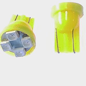 Lâmpada Pingo T10 4 leds AMARELO 5050 SMD lâmpada camarão 12v