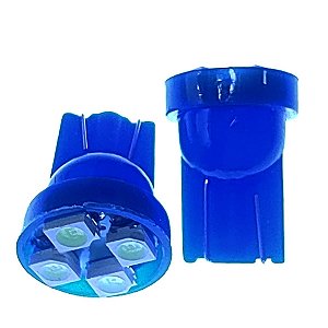 Lâmpada Pingo T10 4 leds AZUL CRISTAL 5050 SMD lâmpada camarão 12v