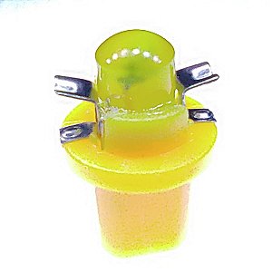 Lampada Led Automotiva T5 B8.5 COB AMARELO 12V Painel Instrumento Mosquito B8.5