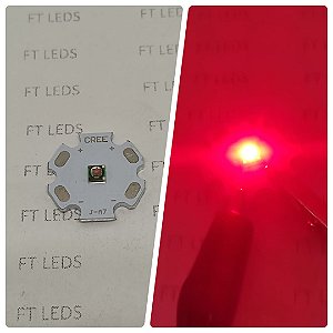 Led CREE 3w VERMELHO 610 a 630 nm com dissipador ESTRELA