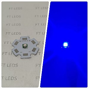 Led CREE 3w AZUL ROYAL 445 a 455nm com dissipador ESTRELA CREE