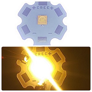 Led cree 3w BRANCO QUENTE 3000 a 3500k com dissipador estrela CREE