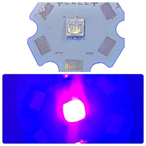 Led cree 3w UV 395 a 400nm ULTRAVIOLETA com dissipador estrela super CREE led